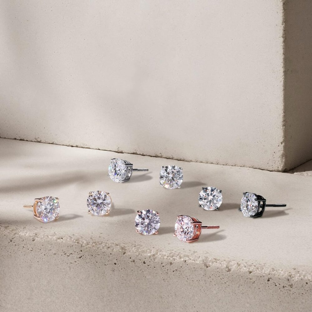 SMILEST 0.2-4ct Moissanite Screw Back Earrings for Women, D Color VVS1 Clarity Lab Created Diamond Earring 18K White Yellow Rose Gold Ruthenium Vermeil 925 Sterling Silver Round Moissanite Earrings - Image 7