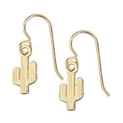 Gold Bohemian Boho Dangle Drop Earrings | (Gold Bohemian Cactus) - Image 4
