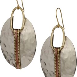 Boho Ethnic Hammered Earring for Women - Oval or Round