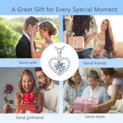 Heart Pendant Necklace for Women, Sterling Silver Moissanite Heart Necklace, Anniversary or Birthday Gift for Wife,Jewelry Gift for Women Mom Girlfriend Girls Her - Image 8