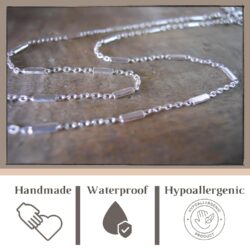 Annika Bella Sterling Silver Satellite Chain Choker Necklace, Length 13-16 Inches, 925 Layered Chokers for Women and Teens, Waterproof, Minimalist Layer Short Necklaces (Tubes Satellite Chain) - Image 2