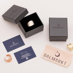 DALMARKT Handmade Hammered brass statement ring for women, boho classic shiny thick wide band thumb rings (Silver, 6-8 Adjustable) - Image 6