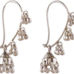Handmade Sterling Silver Chandelier Earrings from India - Bohemian Jhumki Music