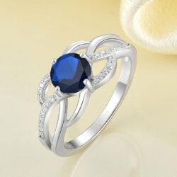 YL Celtic Knot Rings 925 Sterling Silver Twisted Ring Cubic Zirconia Infinity Statement Rings for Women - Image 4