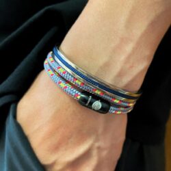 Handmade Minimalist Cuff Bracelet with Lucky Nautical Rope Inlaid Stainless Steel Cuff Unique and Stylish Bangle For Men And Women - Image 3