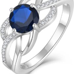 YL Celtic Knot Rings 925 Sterling Silver Twisted Ring Cubic Zirconia Infinity Statement Rings for Women