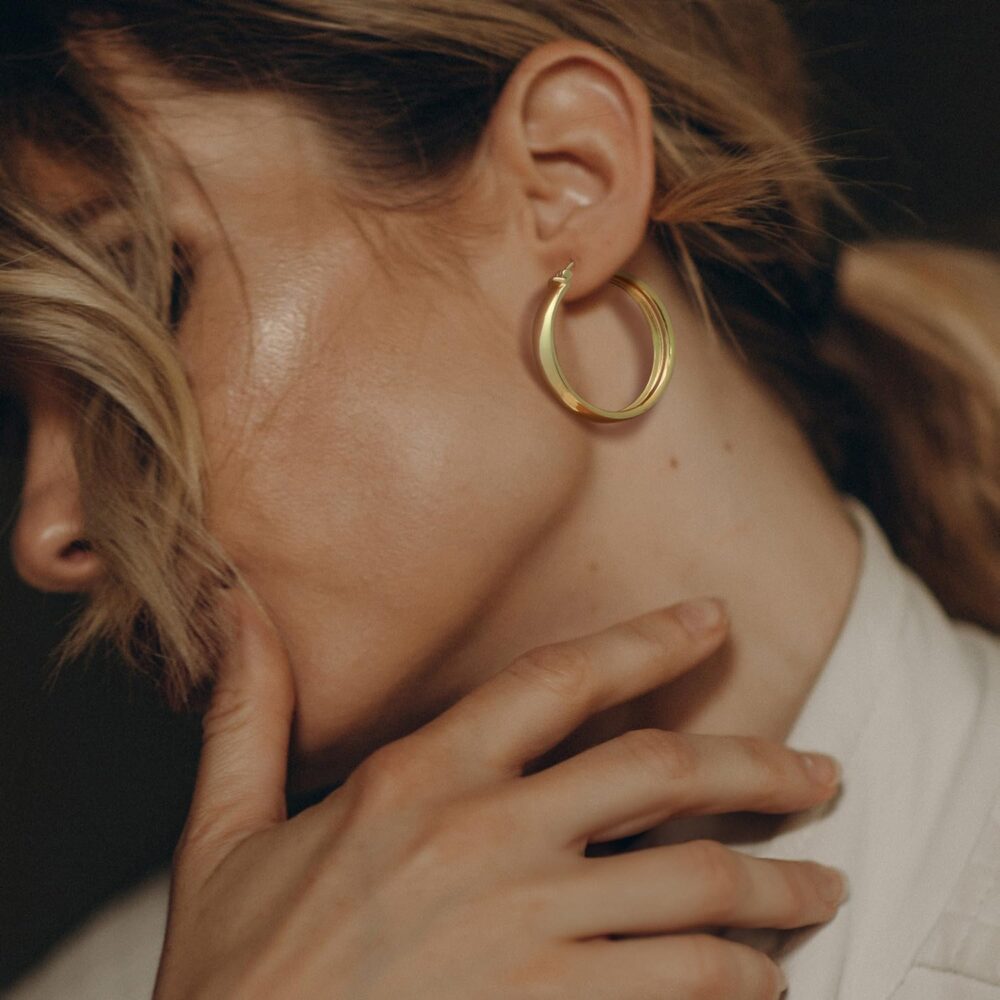 14K Gold Hoop Earrings for Women,Gold Hoops Earrings for Women 14K Gold Earrings Large Hoop Earrings Minimalist Earring Hoops 30mm - Image 3