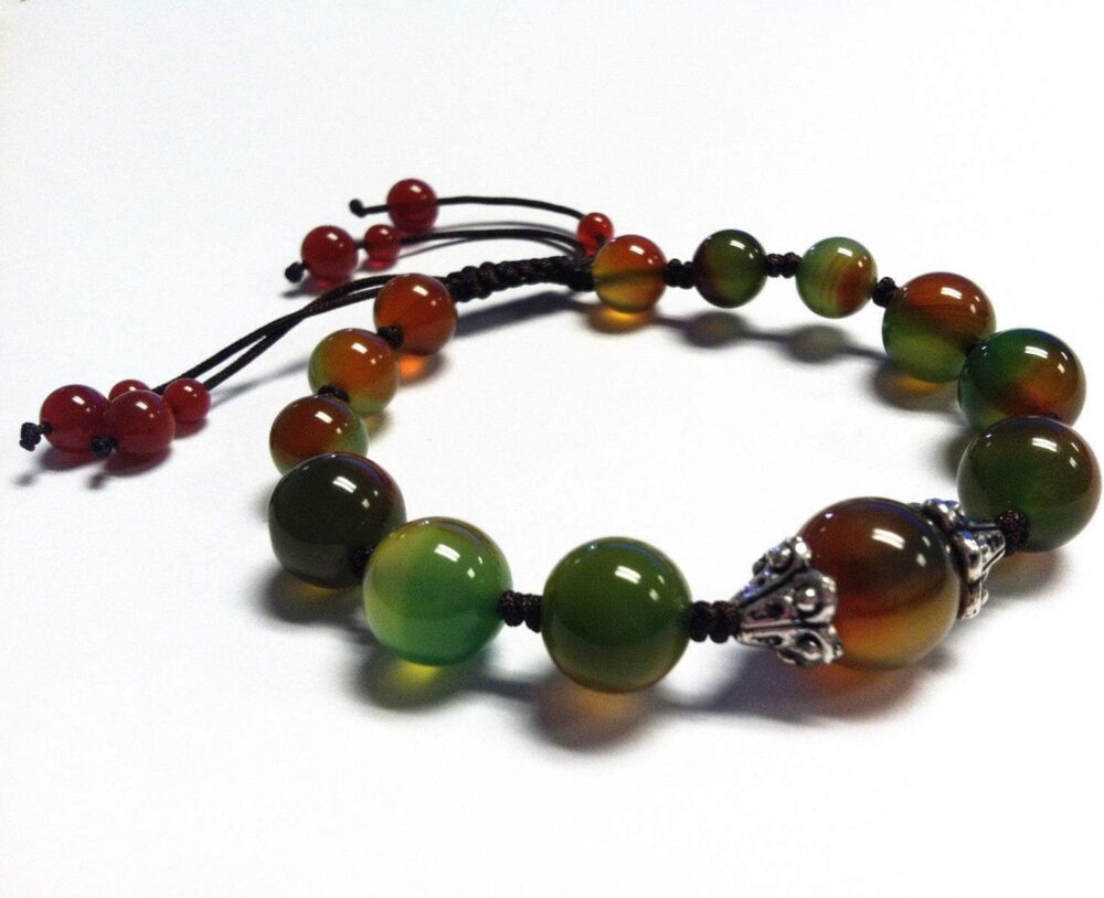 Beautiful Handmade Peacock Agate Beads Bracelet for Protection, Strength and Harmony - Image 3