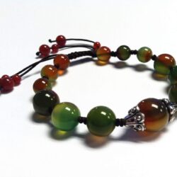 Beautiful Handmade Peacock Agate Beads Bracelet for Protection, Strength and Harmony - Image 3