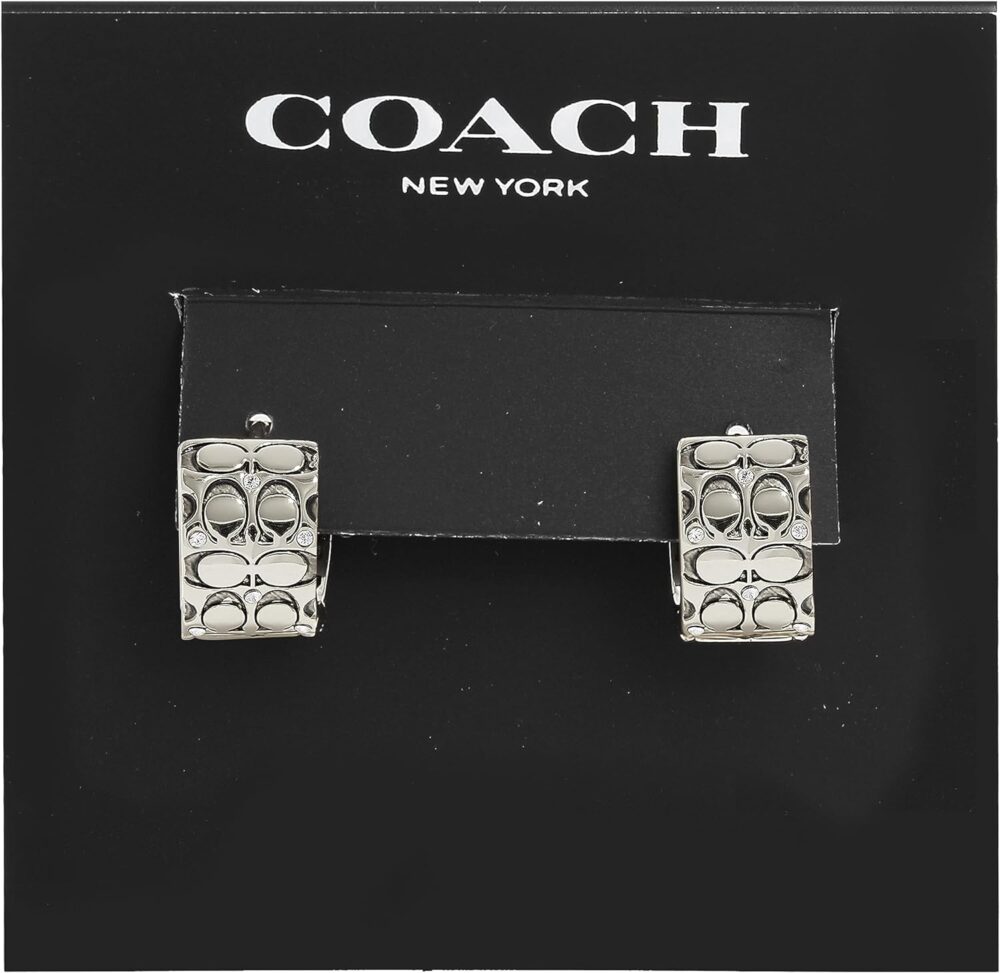 COACH Women's Signature Quilted Huggie Earrings - Image 3