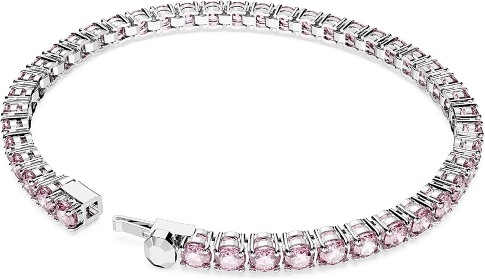 Swarovski Matrix Tennis Bracelet Collection, Pink Crystals, Blue Crystals, Clear Crystals, Round Cut, Rhodium Finish, Gold Tone Finish, Rose Gold Tone Finish - Image 4