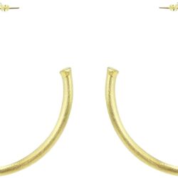 Everybody's Favorite Large 2.5 Inch Tubular Lightweight Statement Hoop Earrings in Brush Gold Plated - Image 3