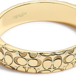 Coach Quilted C Hinged Bangle Bracelet