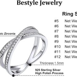 Bestyle Simple S925 Sterling Silver Infinity Knot Rings Cubic Zirconia Rings, Nice Cute BFF Friendship Rings, Dainty Eternity Promise Wedding Bands Perfect Every Day Ring, Size 4-12, Words Engavable - Image 6