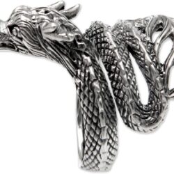 NOVICA Artisan Handmade .925 Sterling Silver Wrap Ring Unique Indonesian Animal Themed Power Dragon 'Baby Dragon'