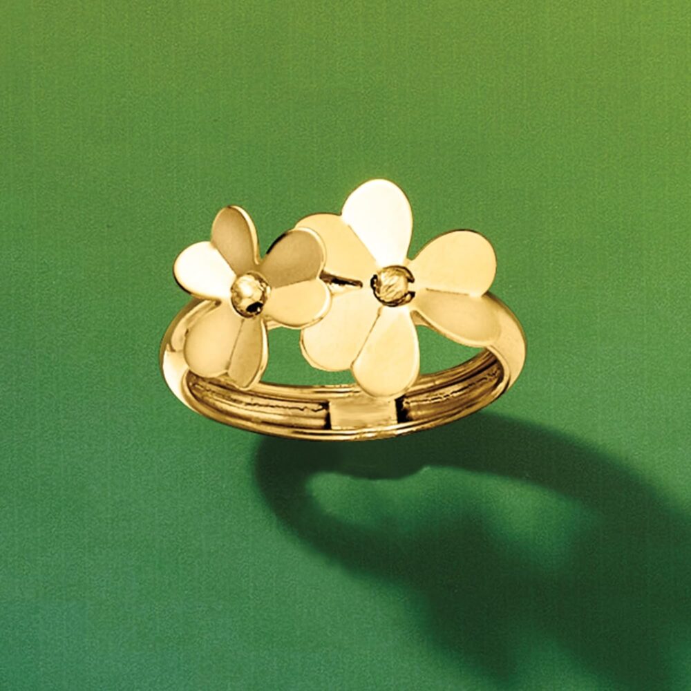 Ross-Simons Italian 14kt Yellow Gold Flower Ring - Image 6