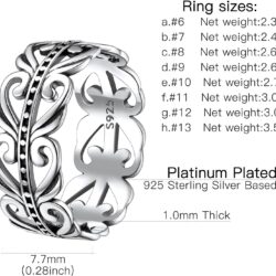 Suplight 925 Sterling Silver Trinity Celtic Knot Band Ring, 5mm 8mm Irish Celtic Finger Ring for Women Men Size 4-13 (with Gift Box) - Image 6
