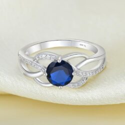 YL Celtic Knot Rings 925 Sterling Silver Twisted Ring Cubic Zirconia Infinity Statement Rings for Women - Image 5