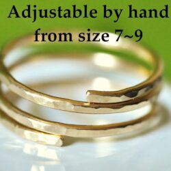 14k gold filled Adjustable wire wrap ring, thumb ring, pregnancy ring, Handmade in USA by Mu-Yin Jewelry (MEDIUM size 8) - Image 3