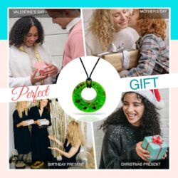 Handmade Murano Inspired Oval Green Glass Necklace Pendants - Hypoallergenic Artisan Lampwork Italian Style Glass Jewelry - Image 7