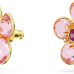 Swarovski Florere Necklace and Earrings Collection, Pink Crystals, Yellow Crystals, Gold Tone Metal Finish - Image 3