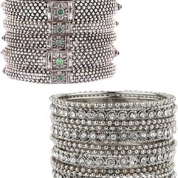 Efulgenz Indian Oxidized Jewelry for Navratri Indian Bangle Set Oxidized Bangles Traditional Bracelet Jewelry for Women