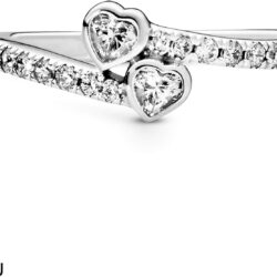 Pandora Two Sparkling Hearts Ring - The Ultimate Symbol of Love - Sterling Silver Ring for Women - Sterling Silver with Clear Cubic Zirconia - With Gift Box - Image 7