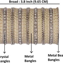 Efulgenz Indian Oxidized Jewelry for Navratri Indian Bangle Set Rhinestone Crystal Boho Oxidized Bracelet Metal Bangle Set Jewelry for Women - Image 4