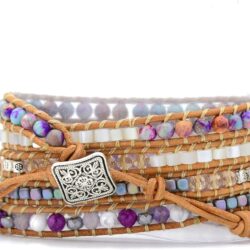 Teepollo Handmade Jasper Turquoise Amethyst Boho Wrap Bracelets for Women-Healing Natural Stone Beads Crystal Bohemian Bracelets Collection for Women Girl - Image 2