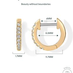 PAVOI 14K Gold Plated Cubic Zirconia Cuff Earrings Huggie Stud - Image 3