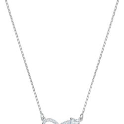 SWAROVSKI Infinity Twist Jewelry Collection, Bracelets & Necklaces, Rhodium & Rose Gold Tone Finish, Clear Crystals