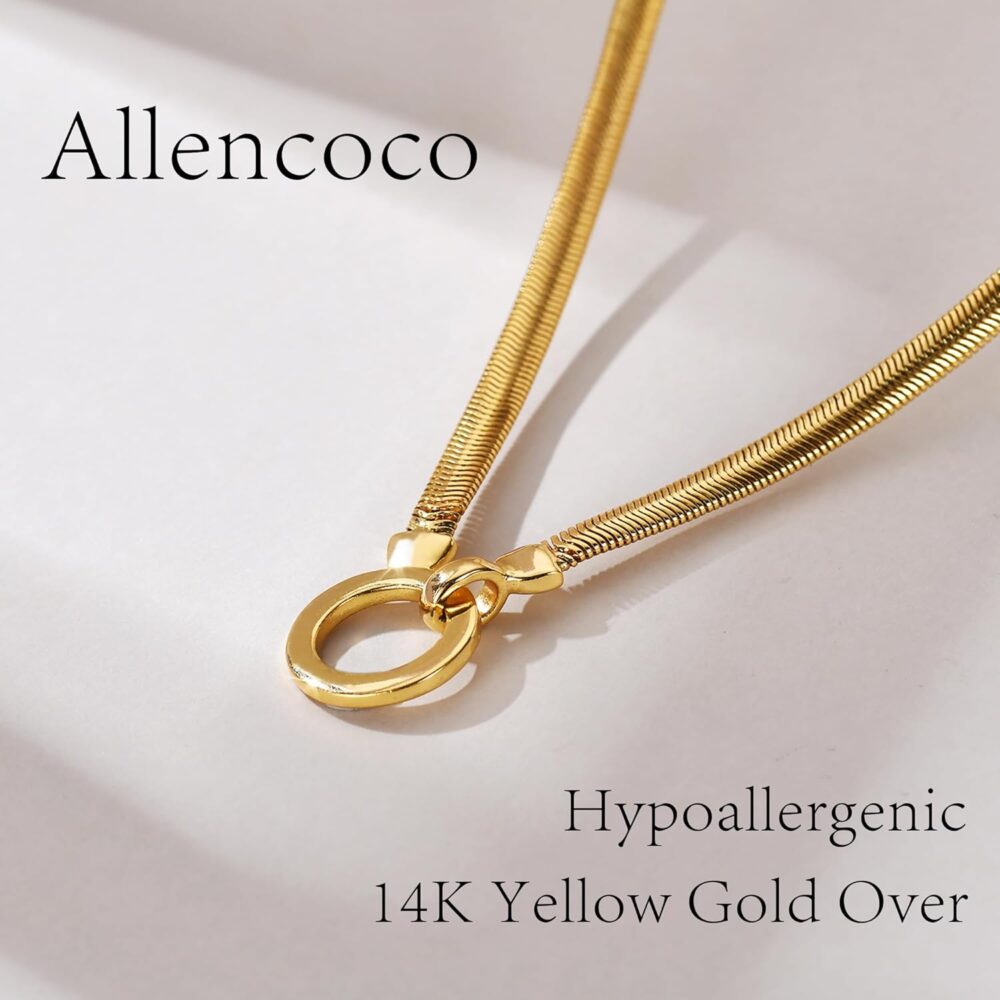 AllenCOCO Dainty Gold Necklace for Women Trendy, Cute Sister Necklaces, Sterling Silver and 14k Gold Circle Pendant Friendship Necklace, Girls Gifts Jewelry - Image 3