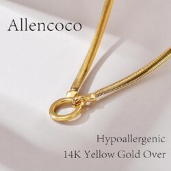 AllenCOCO Dainty Gold Necklace for Women Trendy, Cute Sister Necklaces, Sterling Silver and 14k Gold Circle Pendant Friendship Necklace, Girls Gifts Jewelry - Image 3