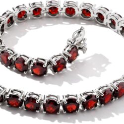 Ross-Simons 19.20 ct. t.w. Garnet Tennis Bracelet in Sterling Silver. 7 inches - Image 4