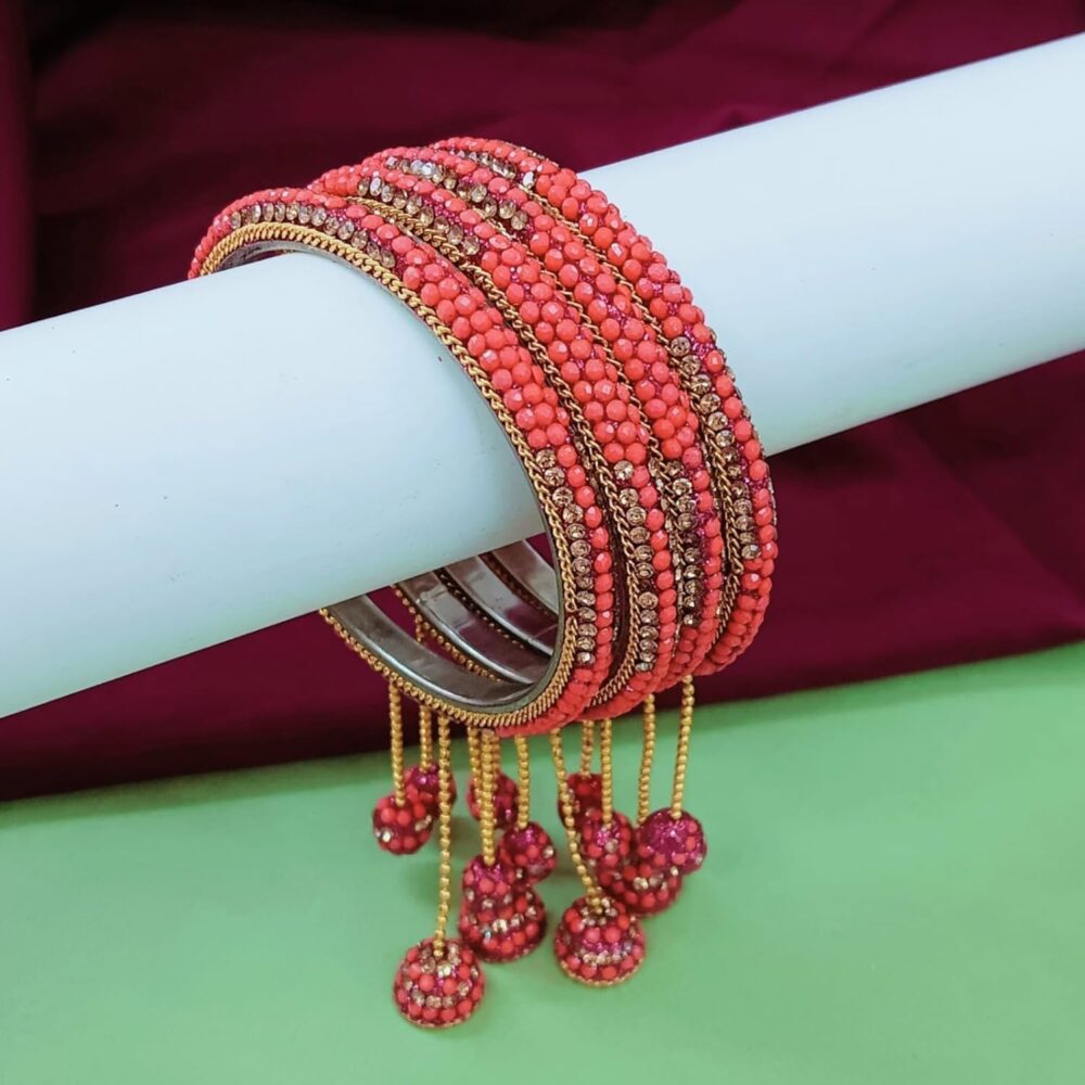 Efulgenz Velvet Bangle Set Beaded Bracelet Indian Bangles for Women Beaded CZ Crystal Rhinestone Bracelet Bangle Boho Wedding Bridal Jewelry - Image 2