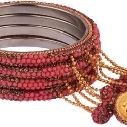 Efulgenz Velvet Bangle Set Beaded Bracelet Indian Bangles for Women Beaded CZ Crystal Rhinestone Bracelet Bangle Boho Wedding Bridal Jewelry - Image 6