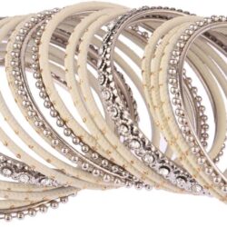 Efulgenz Indian Oxidized Jewelry for Navratri Indian Bangle Set Rhinestone Crystal Boho Oxidized Bracelet Metal Bangle Set Jewelry for Women - Image 6