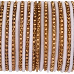 Efulgenz Indian Bangle Set Plain Velvet Bangles with Oxidized Metal Ball Bangle Bracelet Boho Bohemian Bracelet Metal Bangle Set Statement Fashion Jewelry for Women