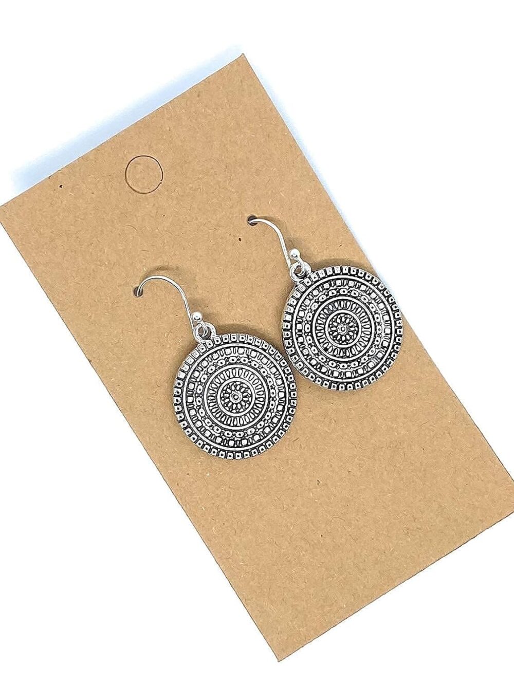 Bohemian Handmade Sterling Silver Medallion Earrings - Image 5