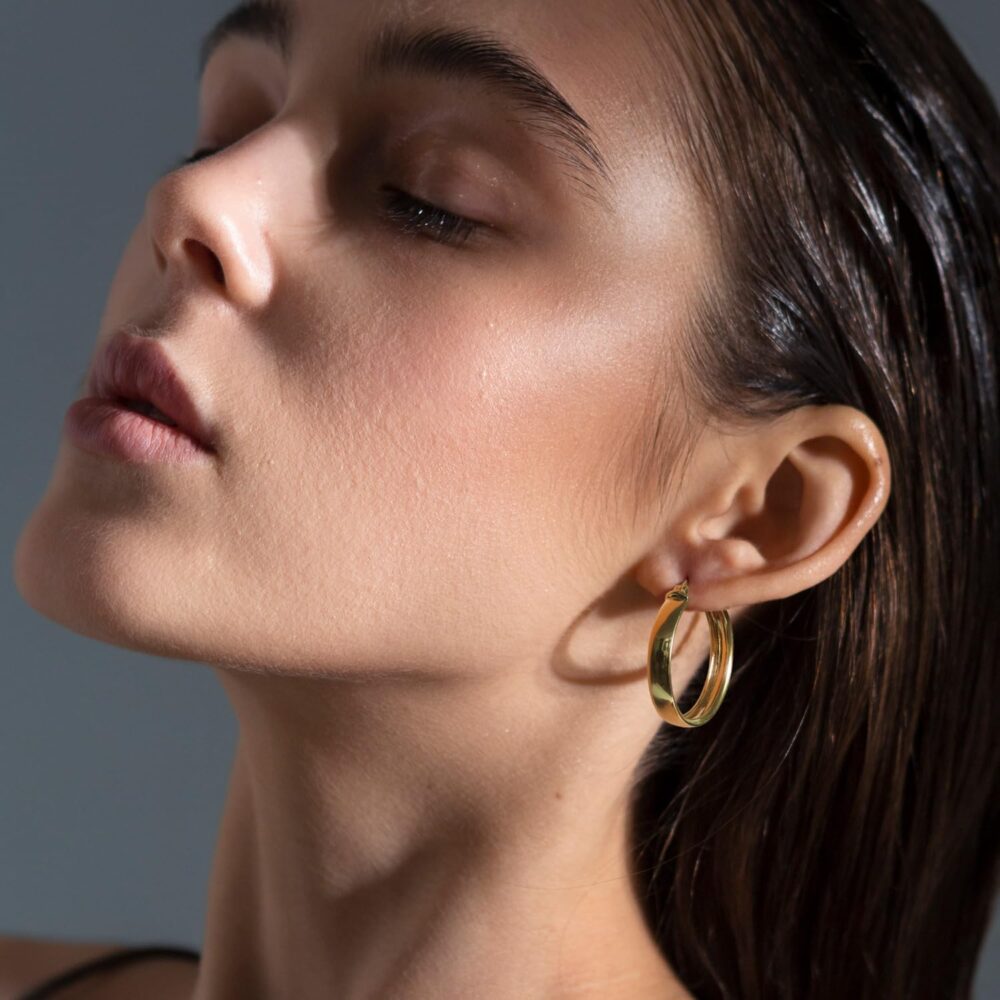 14K Gold Hoop Earrings for Women,Gold Hoops Earrings for Women 14K Gold Earrings Large Hoop Earrings Minimalist Earring Hoops 30mm - Image 6