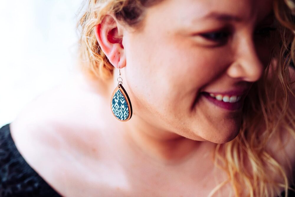 Wooden Earrings for Women - Boho Earrings for Women - Dangly Earrings - Statement Earrings - Wood Earrings - Funky Earrings - Mothers Day Gifts for Her - Womens Earrings Trendy - Bohemian Earrings - Image 5