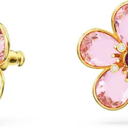 Swarovski Florere Necklace and Earrings Collection, Pink Crystals, Yellow Crystals, Gold Tone Metal Finish - Image 2