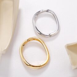 Elegance 11 designs Gold/Silver Cuff Bangle Bracelets For Women Set Chunky Trendy Gold Bracelet Minimalist Hinged Arm Cuff Jewelry Gift 2pcs - Image 3