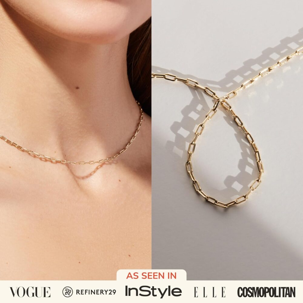 Ana Luisa Chain Necklace - 14K Gold Plated Link Chain Necklace - Versatile, Easy-To-Layer, Hypoallergenic, Water-Resistant & Tarnish-Free Necklace - 14K Gold Necklace - Adjustable Chain Length - Image 2