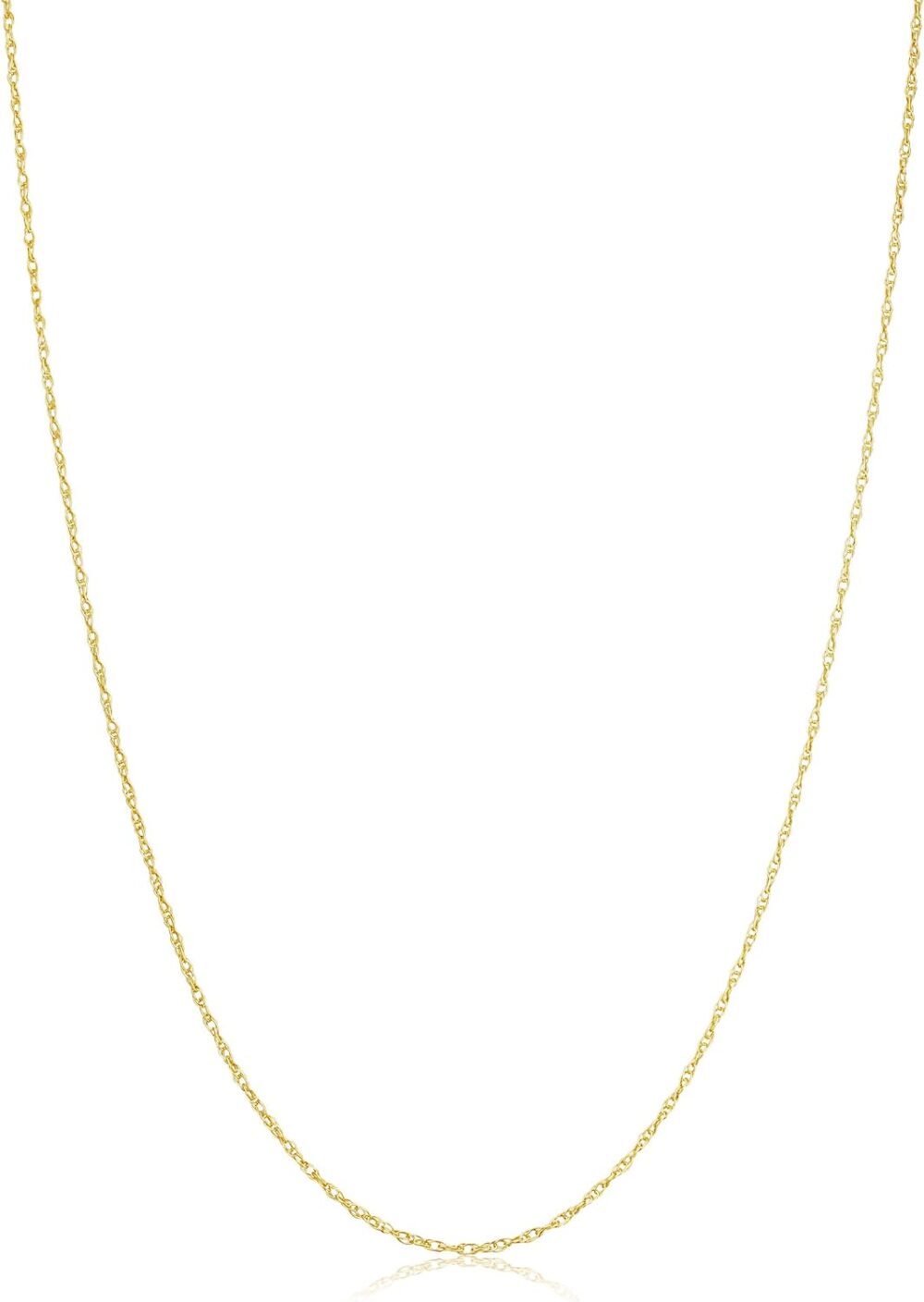 Kooljewelry Sterling Silver or Yellow Gold and Sterling Silver Rope Chain Necklace For Women (1.1 mm, 1.5 mm, 1.8 mm or 2.4 mm - Sizes from 14 to 30 inches long)