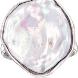 Ross-Simons 20x16mm Cultured Keshi Pearl Ring in Sterling Silver