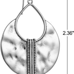 AllenCOCO Boho Gold And Silver Ethnic Hammered Crescent Dangle Earrings for Women Hypoallergenic Jewelry Gift - Image 5