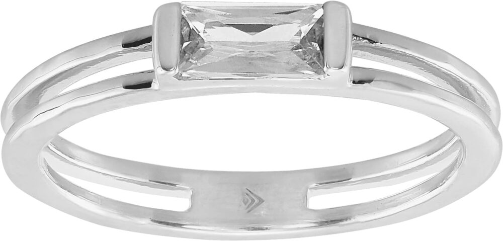 Silpada 'Baguette Stack' Cubic Zirconia Ring in Sterling Silver