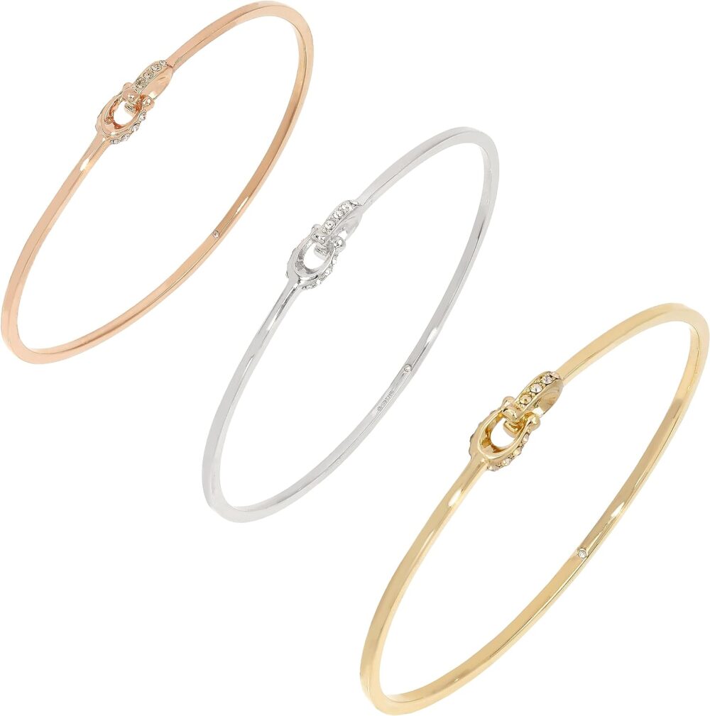 Coach Women's Signature C Logo Bangle Bracelet Set - Image 2