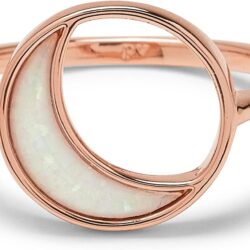 Pura Vida Ring Rose Gold Eclipse Handmade Ring - Stackable Ring with Resin Opal, Ring Jewelry with Brass Base - Rose Gold Rings for Women, Cute Rings for Teen Girls, Boho Jewelry for Women - Size 5-9